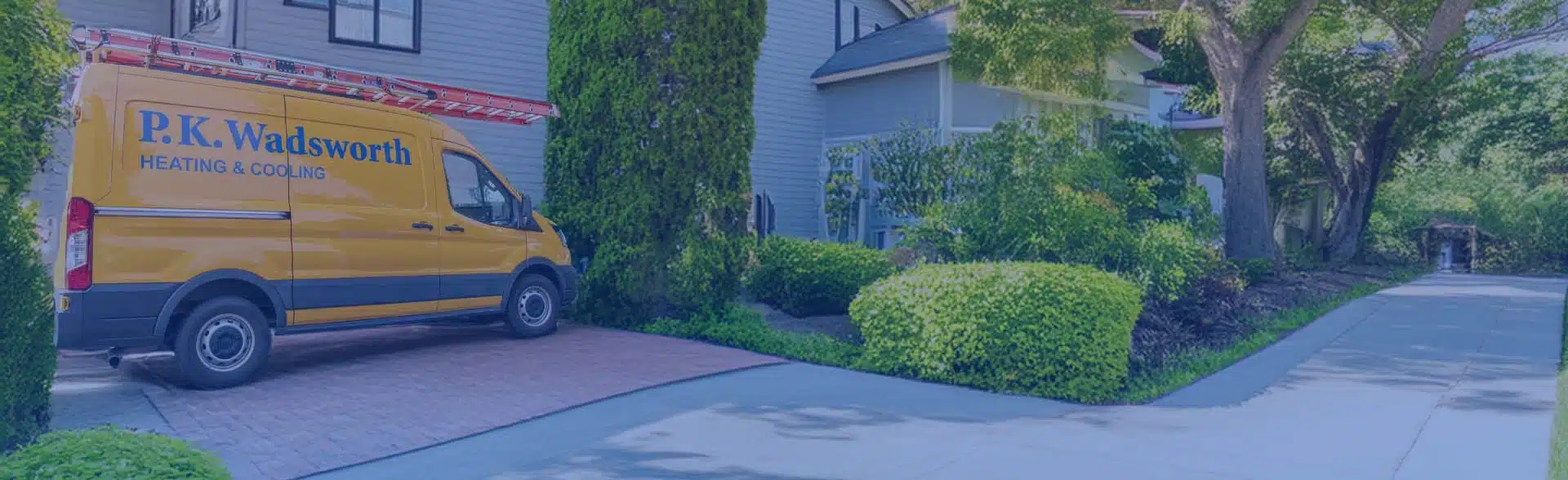P.K. Wadsworth service van outside a home