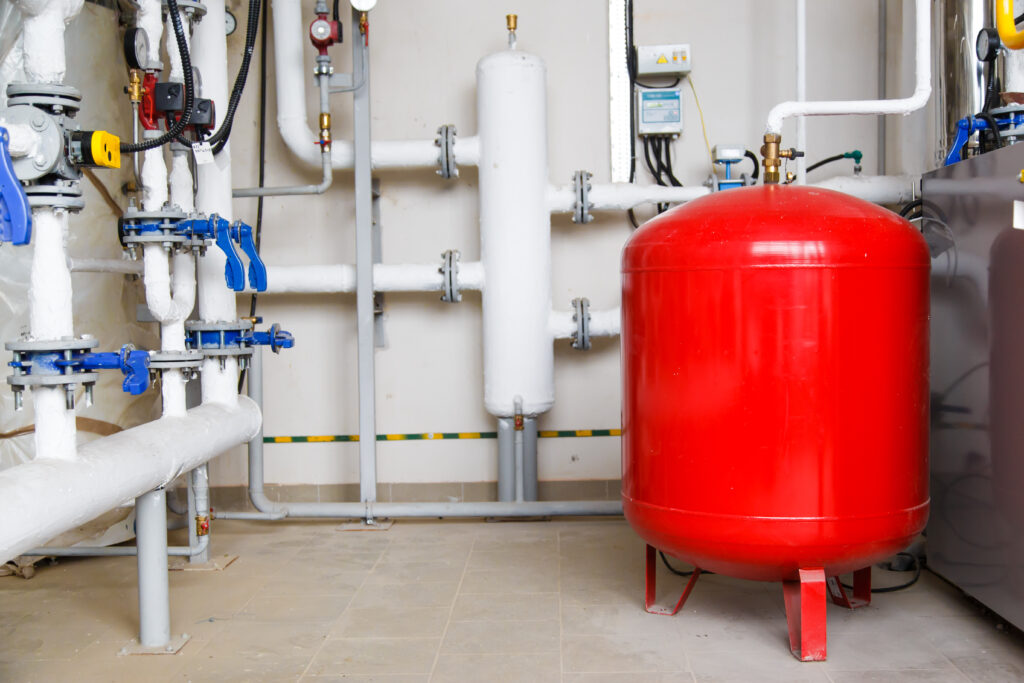 expansion tank attached to a water heater